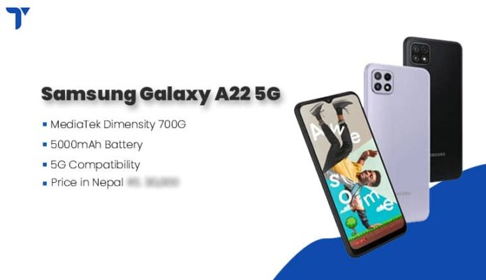 Samsung Galaxy A22 5G price in Nepal, Specs, Availability