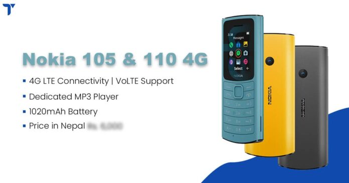 Nokia 105 4G, Nokia 110 4G Price in Nepal, Specs, Availability